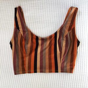 Topshop Honey Punch Striped Cropped Top